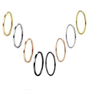 Women's NWT 8pcs Multi-Color Thin Stackable Rings